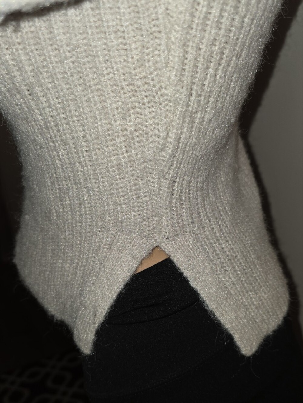 Zara Light Gray Ribbed Crewneck Sweater - Picture 3 of 8